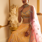 Yellow and Pink Floral Printed Lehenga