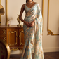 Dusty Mint Floral Printed Saree