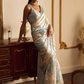 Dusty Mint Floral Printed Saree