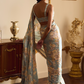 Dusty Mint Floral Printed Saree