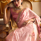 Light Pink Floral Printed Saree