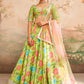 Green Floral Printed Lehenga