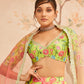 Green Floral Printed Lehenga