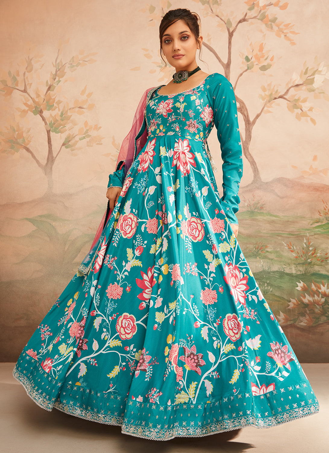 Printed frock hot sale suit design