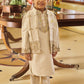 Kids Cream and Gold Embroidered Jacket Set