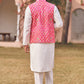 Hot Pink Embroidered Nehru Jacket Set