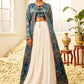 Teal Multicolor Floral Printed Lehenga With Jacket
