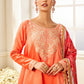 Coral and White Floral Printed Gharara Suit