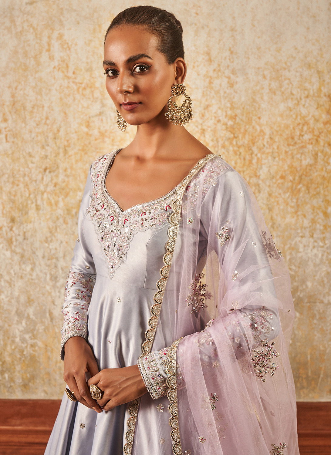 Light Purple Embroidered Patiala Suit