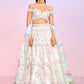 Dusty Blue and Pink Floral Embellished Lehenga