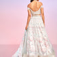 Dusty Blue and Pink Floral Embellished Lehenga