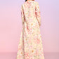 Light Peach Floral Embellished Crop Jacket Set