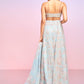 Dusty Blue Embellished Crop Sharara Suit