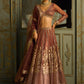 Dusty Pink and Gold Embroidered Leheng