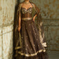 Dark Grey Embellished Corset Style Lehenga