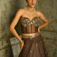 Dark Grey Embellished Corset Style Lehenga