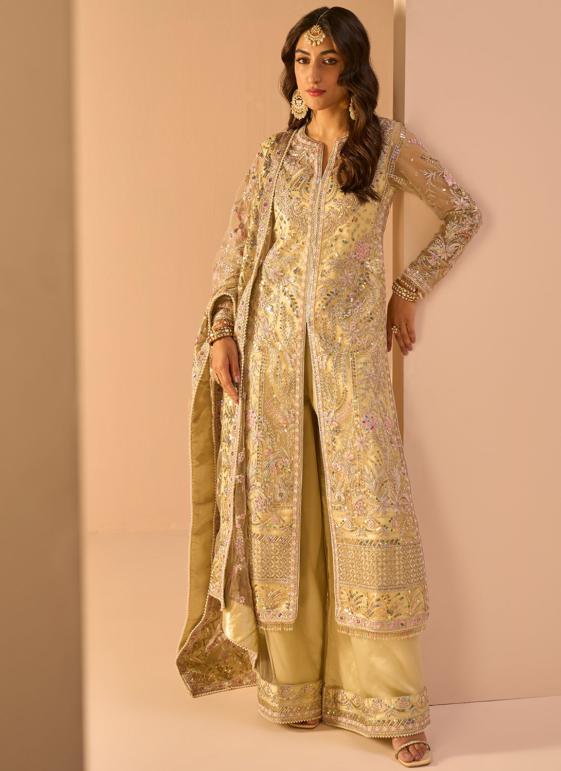 Amazon.com: Indian Pakistani Shalwar Kameez Palazzo Suit Embroidery Work  Long Sleeves Customized Stitched (Choice 1, Unstitch) : Clothing, Shoes &  Jewelry