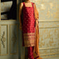Red Embroidered Straight Suit