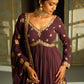 Purple and Gold Embroidered Anarkali