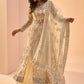 Soft Yellow Embroidered Sharara Suit