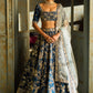 Dark Blue Embroidered Lehenga