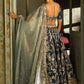 Dark Blue Embroidered Lehenga