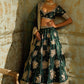 Dark Green Embroidered Lehenga