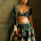 Dark Green Embroidered Lehenga