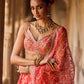 Orange Embroidered Brocade Lehenga