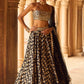 Black Embroidered Brocade Lehenga