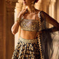 Black Embroidered Brocade Lehenga