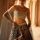 Black Embroidered Brocade Lehenga