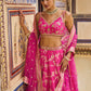 Pink Embroidered Brocade Lehenga