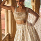 White Embroidered Brocade Lehenga