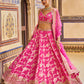 Pink Embroidered Brocade Lehenga