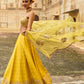 Yellow Embroidered Brocade Lehenga