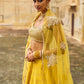 Yellow Embroidered Brocade Lehenga