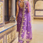 Purple and Gold Hand Embroidered Palazzo Suit