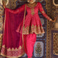 Hot Pink Embroidered Dhoti Style Punjabi Suit