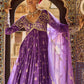 Purple Embroidered Brocade Anarkali