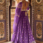Purple Embroidered Brocade Anarkali