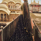 Black and Gold Embroidered Lehenga