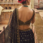 Black and Gold Embroidered Lehenga