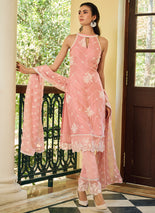 Mustard and Green Floral Printed Anarkali