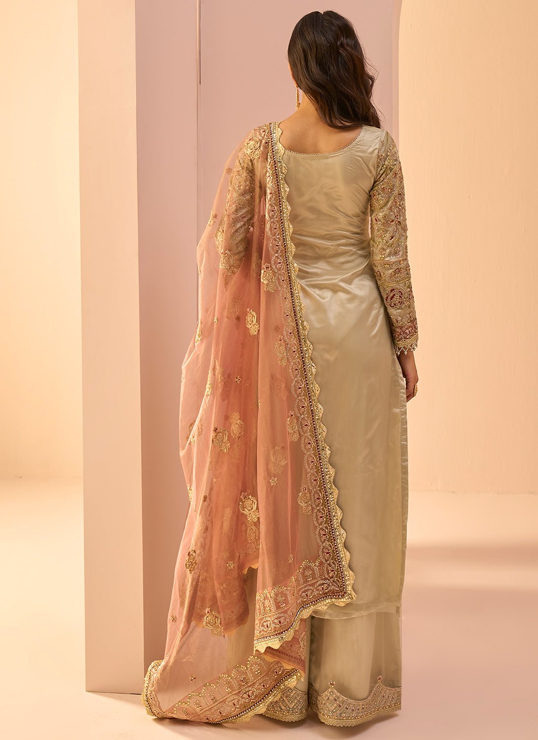 Dusty Mint Multicolor Embroidered Palazzo Suit - Lashkaraa