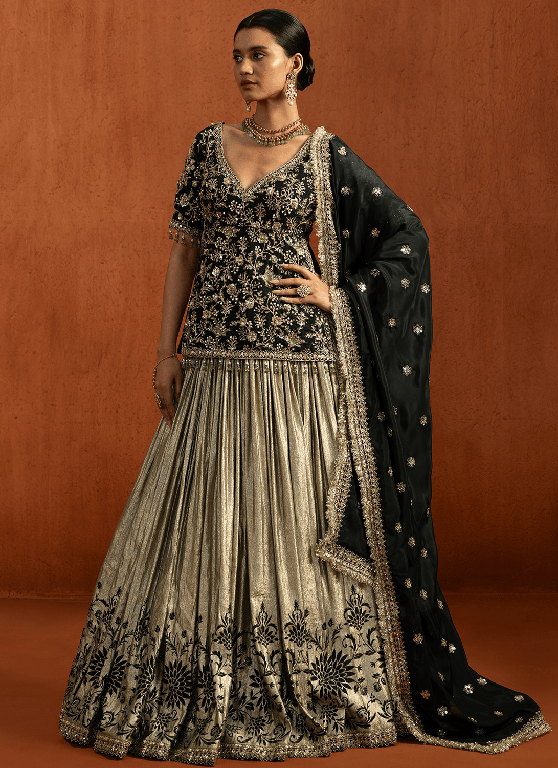 Green Embroidered Lampi Kurti Style Lehenga - Lashkaraa