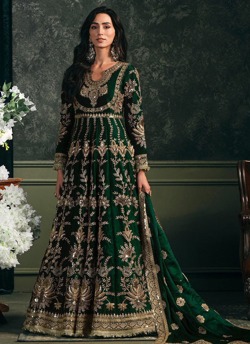 Green Embroidered Silk Anarkali Green Embroidered Silk Anarkali