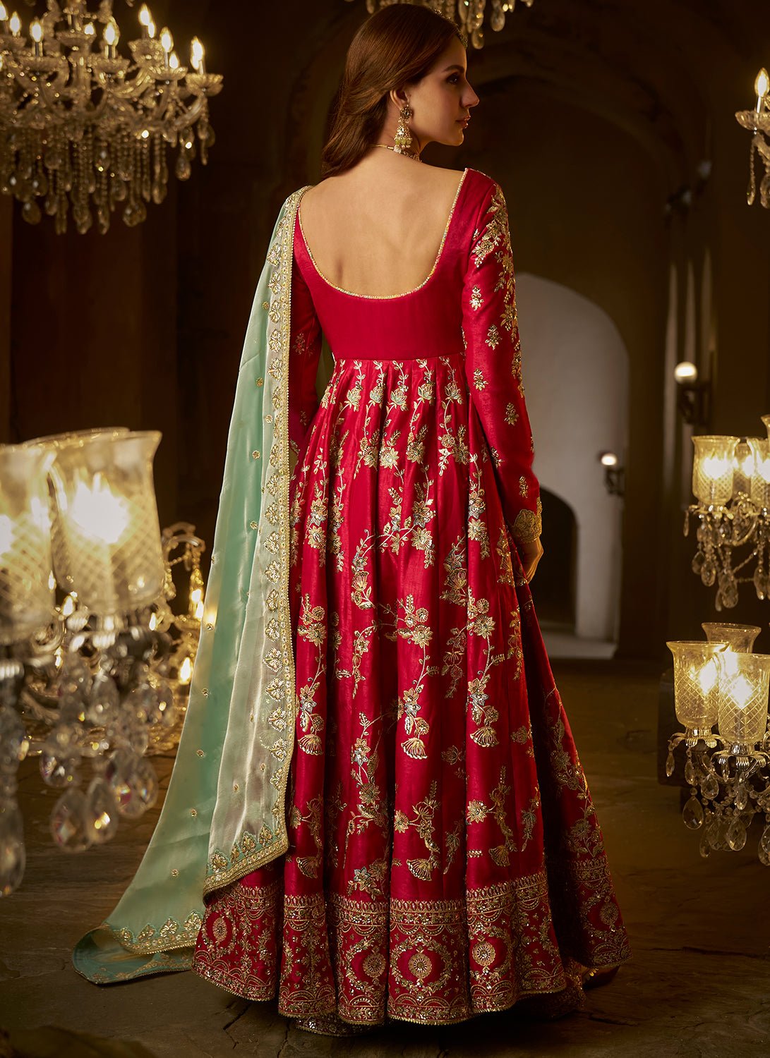 Hot Pink Embroidered Anarkali - Lashkaraa