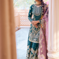 Teal and Purple Embroidered Sharara