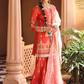 Red Orange Embroidered Gharara Suit
